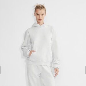Aritzia White Oversized Sweatfleece Perfect Hoodie